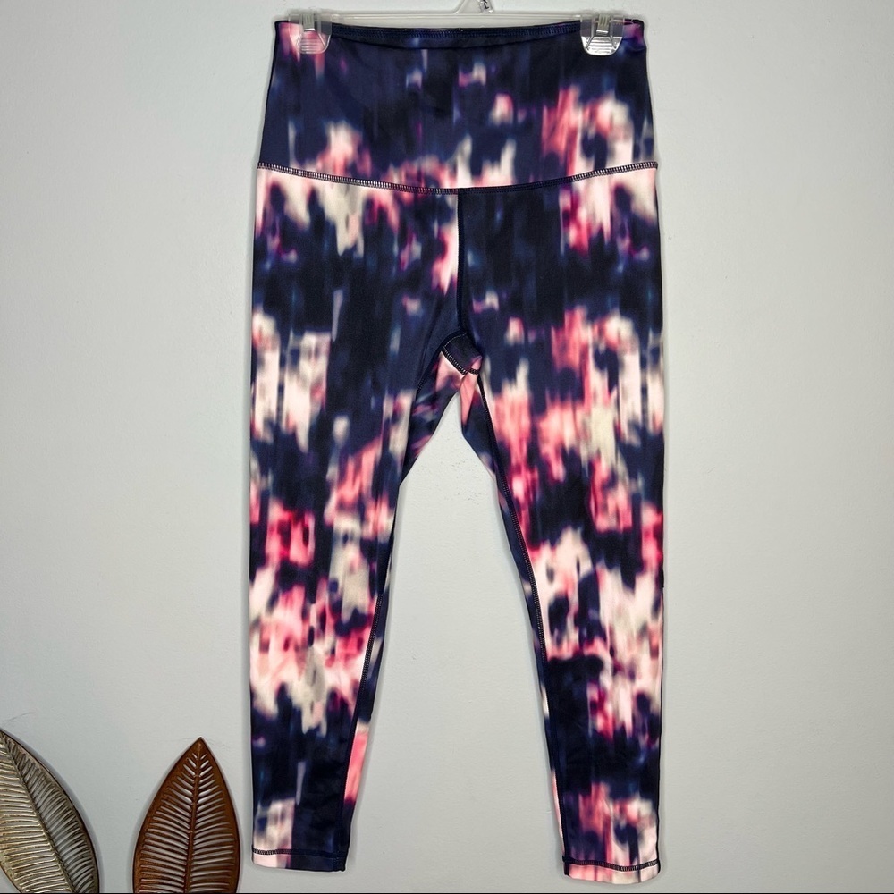 Zella Live In 7/8 Spandex Leggings Navy Purple Pink Tie Dye